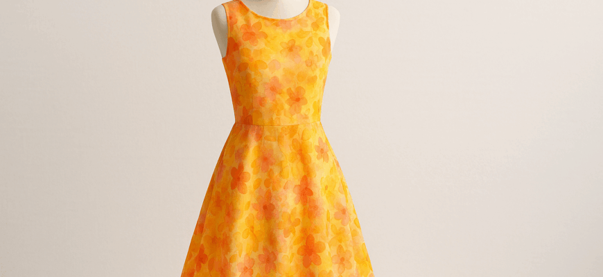 Elegant summer cocktail dress with floral pattern for special occasions